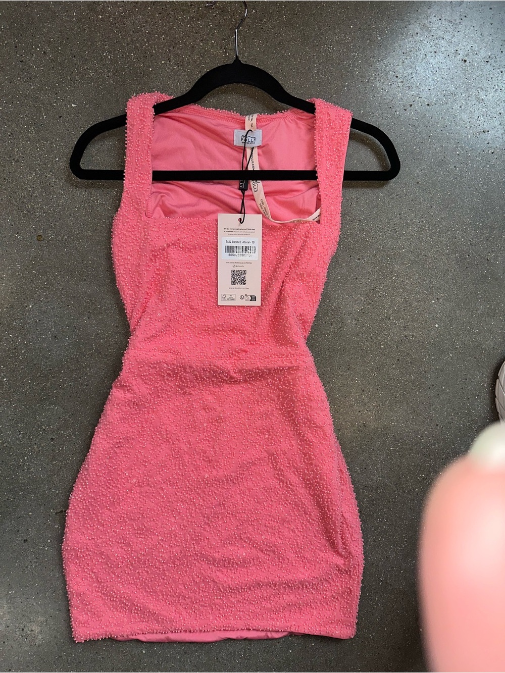 Oh Polly Pink Textured Mini Dress